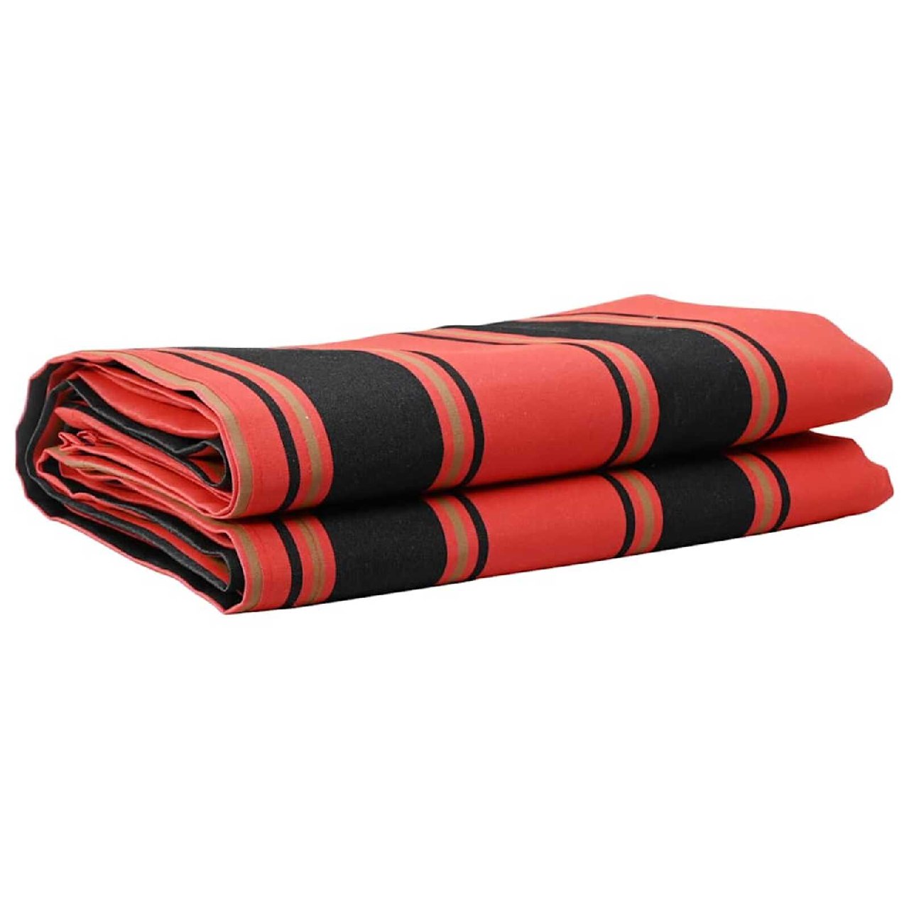 Orange and black striped canopy fabric