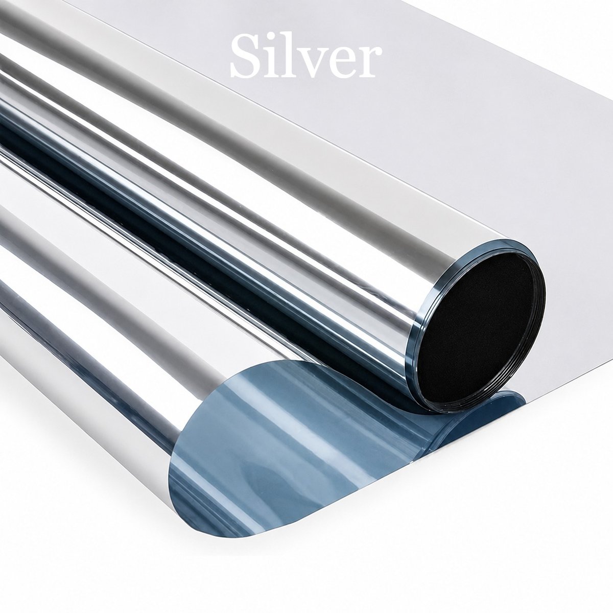 Silver solar control window film sample